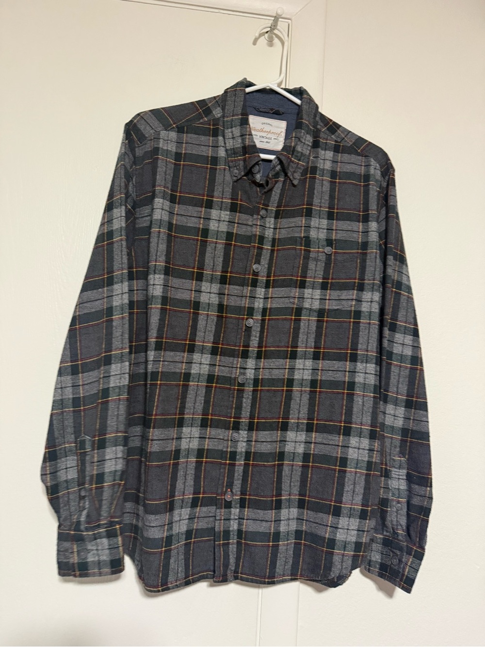 Weatherproof Vintage Men's Plaid Button-Down Shirt - Large